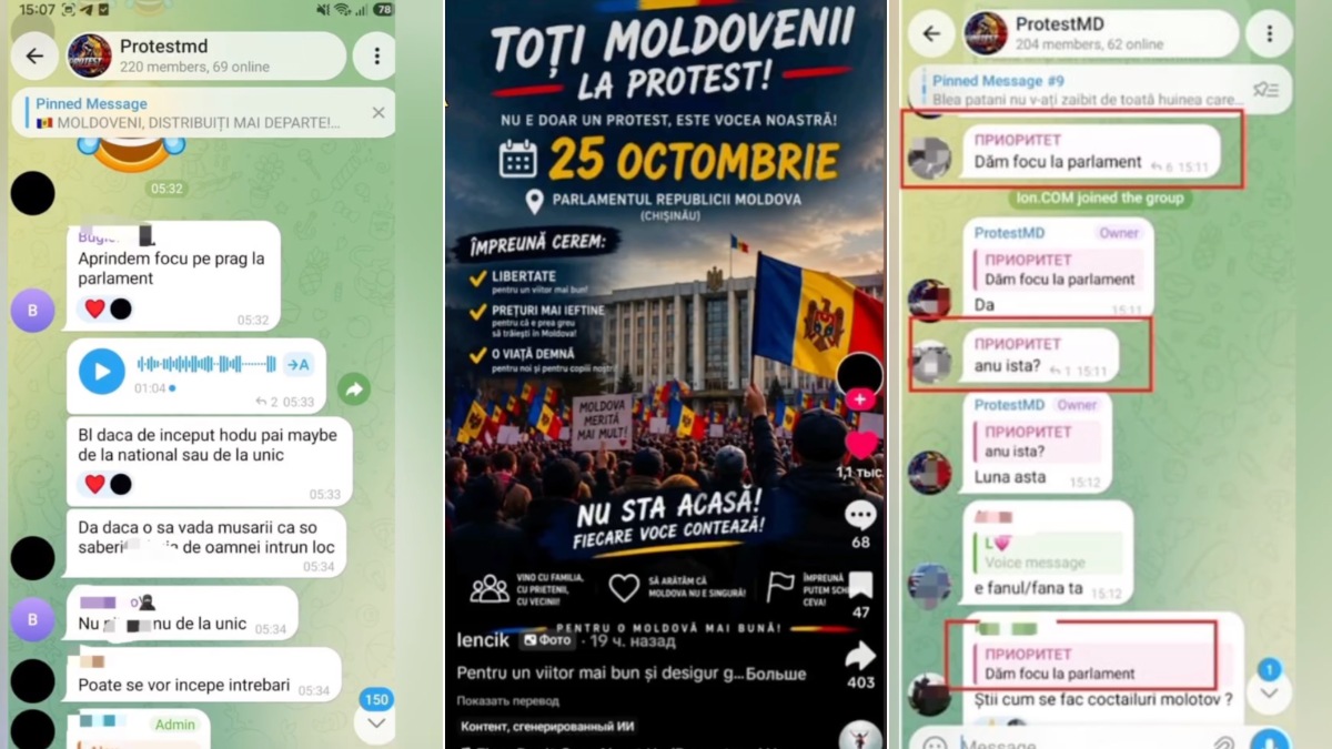 <span class="exclusiv">VIDEO</span> | „Dăm focu la Parlament”. Poliția prezintă conversații despre incendierea instituțiilor statului și investighează un grup care ar fi pregătit dezordini în masă
